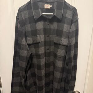 Faherty Black and Gray Plaid Long Sleeve Shirt